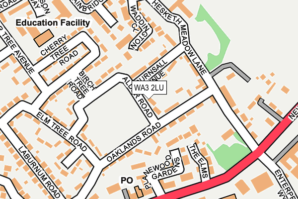 WA3 2LU map - OS OpenMap – Local (Ordnance Survey)