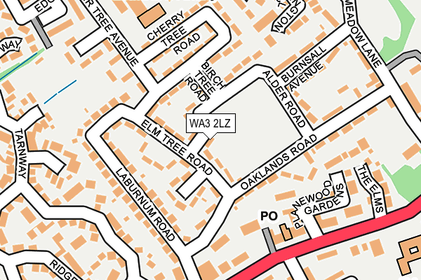 WA3 2LZ map - OS OpenMap – Local (Ordnance Survey)