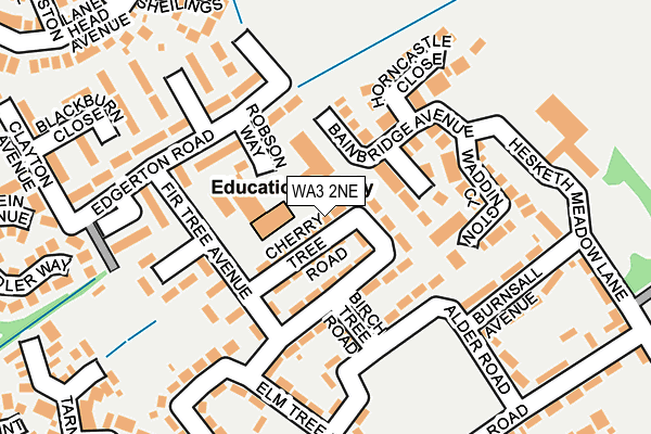 WA3 2NE map - OS OpenMap – Local (Ordnance Survey)