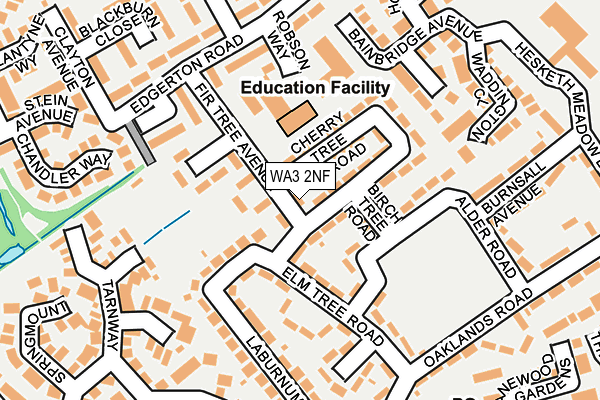 WA3 2NF map - OS OpenMap – Local (Ordnance Survey)