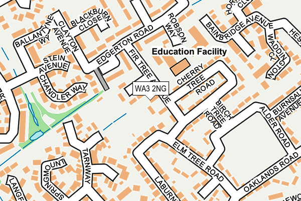 WA3 2NG map - OS OpenMap – Local (Ordnance Survey)
