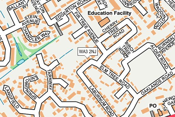 WA3 2NJ map - OS OpenMap – Local (Ordnance Survey)