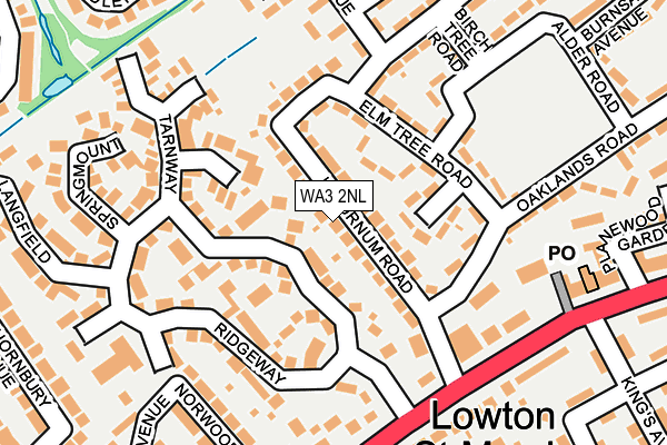 WA3 2NL map - OS OpenMap – Local (Ordnance Survey)