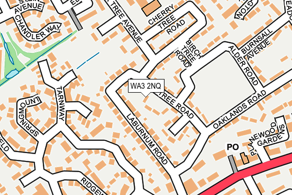 WA3 2NQ map - OS OpenMap – Local (Ordnance Survey)