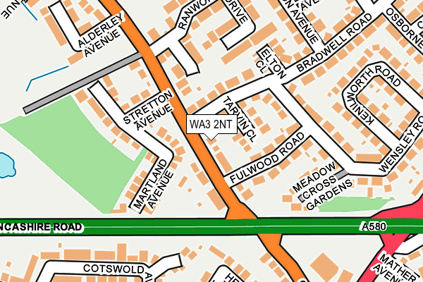 WA3 2NT map - OS OpenMap – Local (Ordnance Survey)