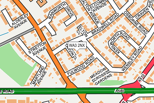 WA3 2NX map - OS OpenMap – Local (Ordnance Survey)