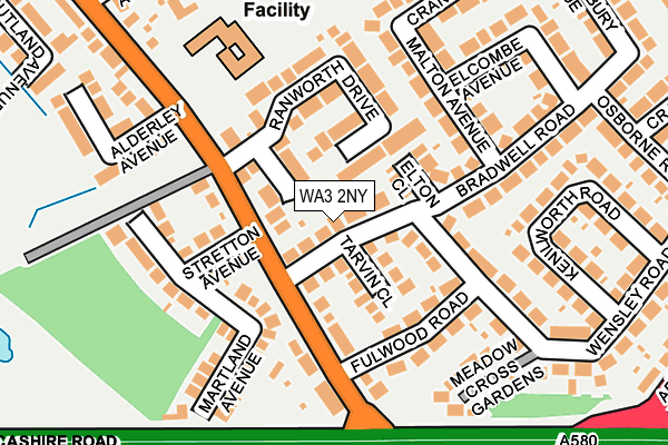 WA3 2NY map - OS OpenMap – Local (Ordnance Survey)