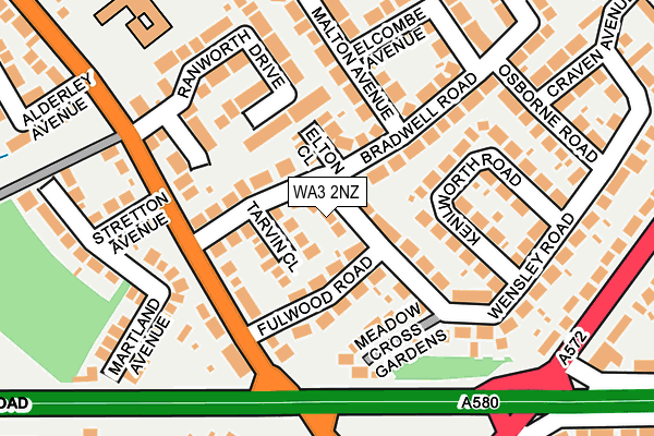 WA3 2NZ map - OS OpenMap – Local (Ordnance Survey)