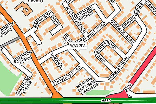 WA3 2PA map - OS OpenMap – Local (Ordnance Survey)