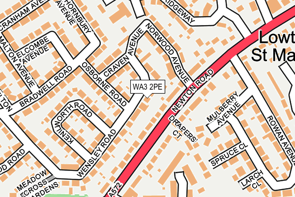 WA3 2PE map - OS OpenMap – Local (Ordnance Survey)
