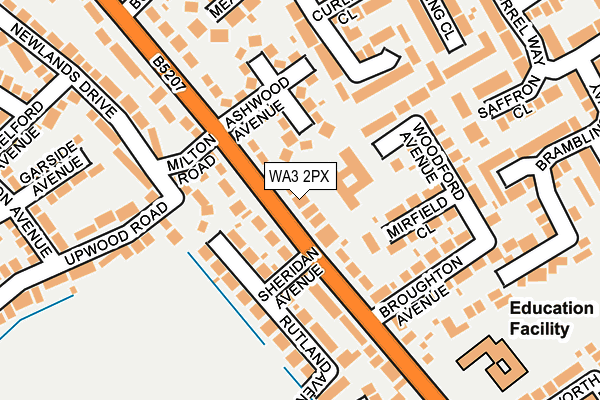 WA3 2PX map - OS OpenMap – Local (Ordnance Survey)