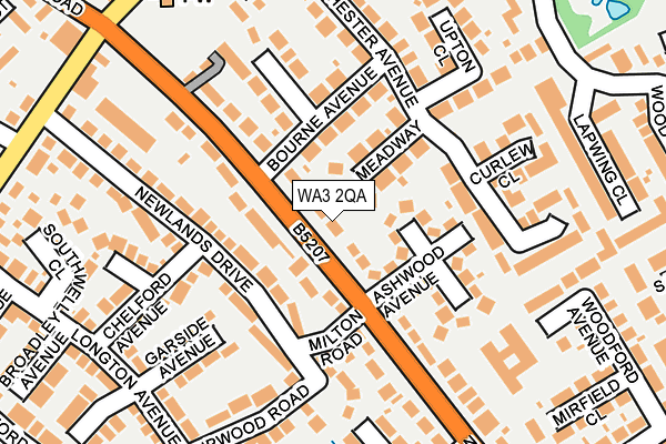 WA3 2QA map - OS OpenMap – Local (Ordnance Survey)