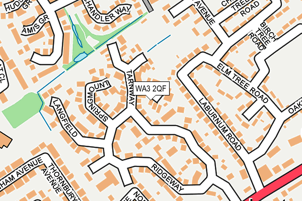 WA3 2QF map - OS OpenMap – Local (Ordnance Survey)