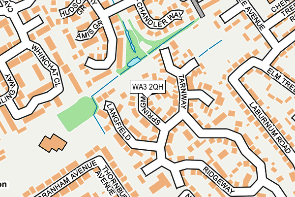 WA3 2QH map - OS OpenMap – Local (Ordnance Survey)