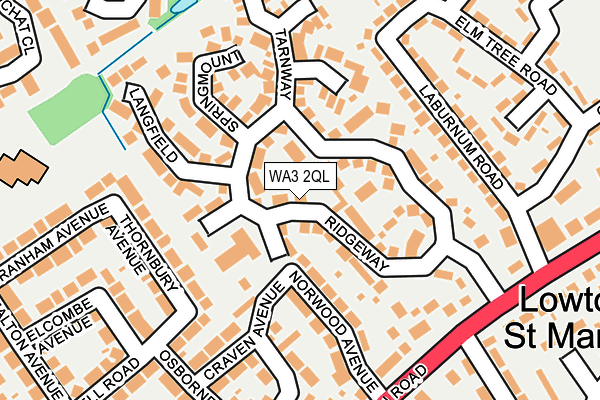 WA3 2QL map - OS OpenMap – Local (Ordnance Survey)