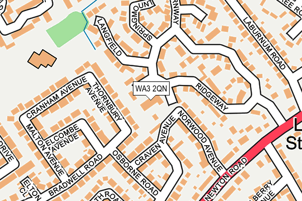 WA3 2QN map - OS OpenMap – Local (Ordnance Survey)