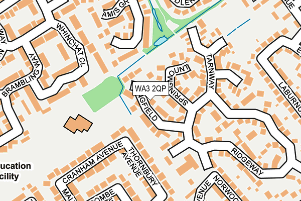 WA3 2QP map - OS OpenMap – Local (Ordnance Survey)