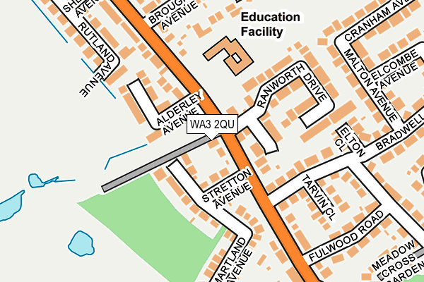 WA3 2QU map - OS OpenMap – Local (Ordnance Survey)