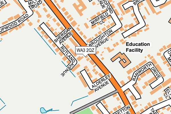 WA3 2QZ map - OS OpenMap – Local (Ordnance Survey)