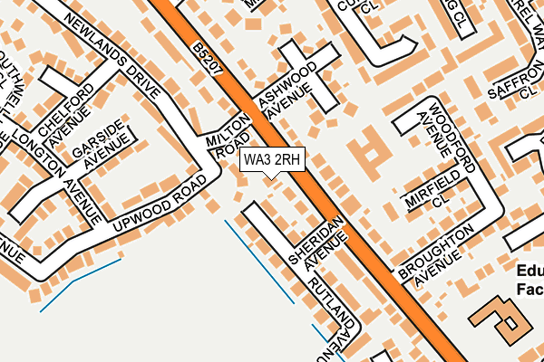 WA3 2RH map - OS OpenMap – Local (Ordnance Survey)