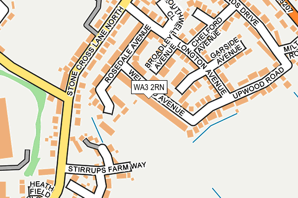 WA3 2RN map - OS OpenMap – Local (Ordnance Survey)