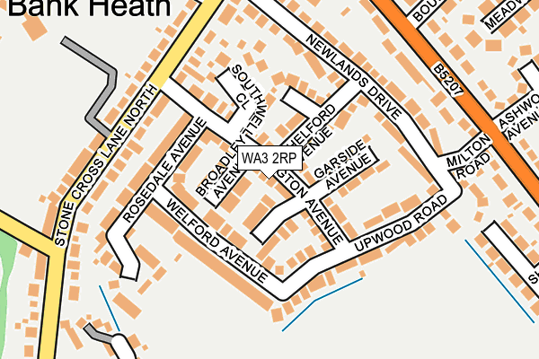 WA3 2RP map - OS OpenMap – Local (Ordnance Survey)