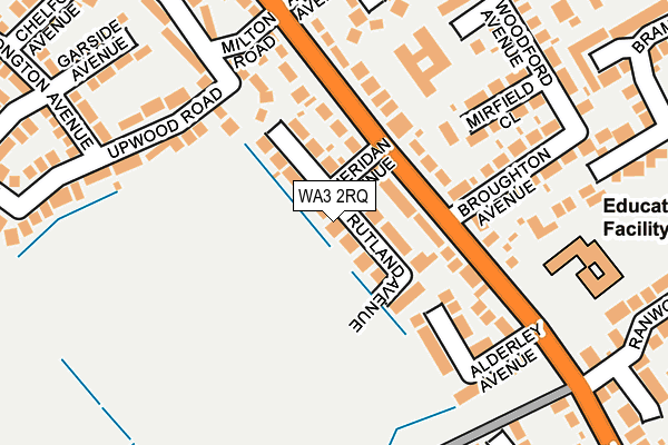 WA3 2RQ map - OS OpenMap – Local (Ordnance Survey)