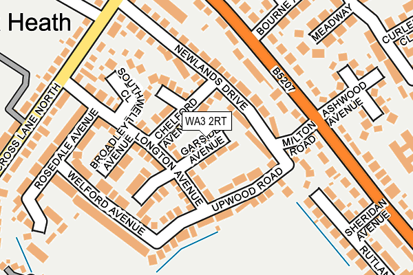 WA3 2RT map - OS OpenMap – Local (Ordnance Survey)