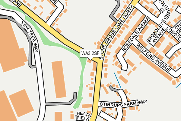 WA3 2SF map - OS OpenMap – Local (Ordnance Survey)