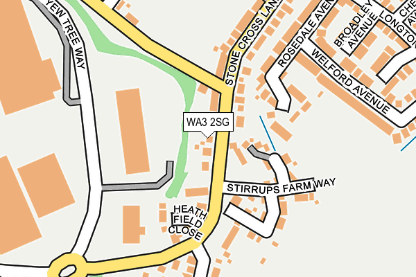 WA3 2SG map - OS OpenMap – Local (Ordnance Survey)