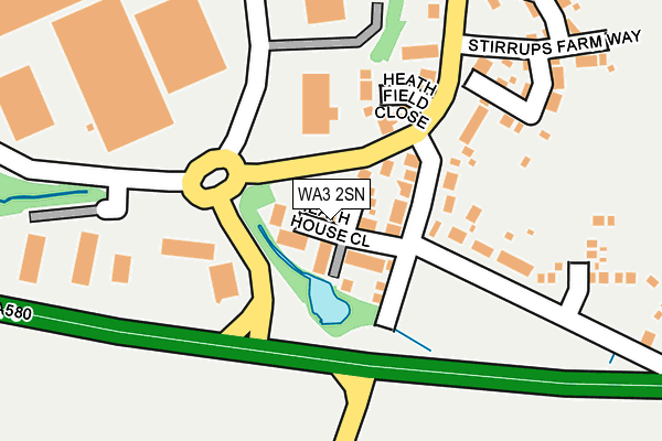 WA3 2SN map - OS OpenMap – Local (Ordnance Survey)