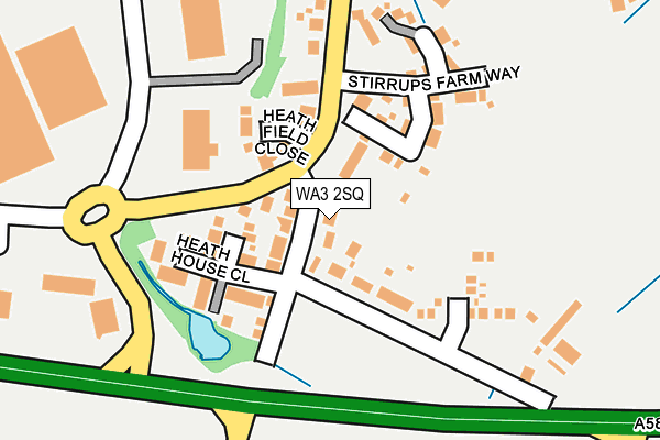 WA3 2SQ map - OS OpenMap – Local (Ordnance Survey)