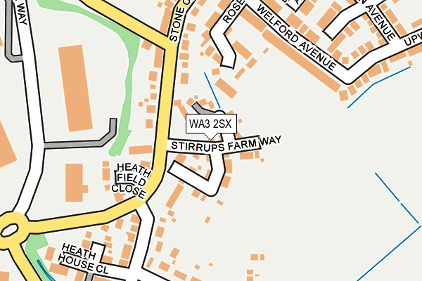 WA3 2SX map - OS OpenMap – Local (Ordnance Survey)