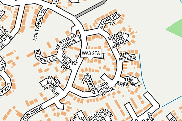 WA3 2TA map - OS OpenMap – Local (Ordnance Survey)