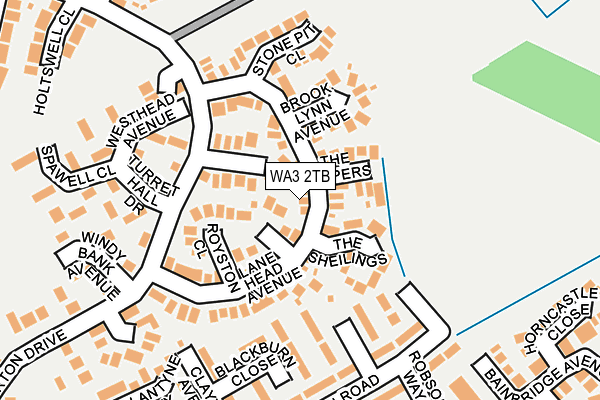 WA3 2TB map - OS OpenMap – Local (Ordnance Survey)