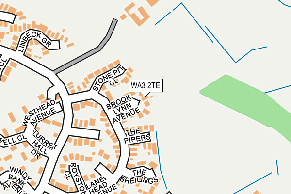 WA3 2TE map - OS OpenMap – Local (Ordnance Survey)