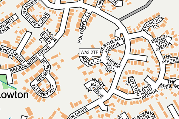 WA3 2TF map - OS OpenMap – Local (Ordnance Survey)
