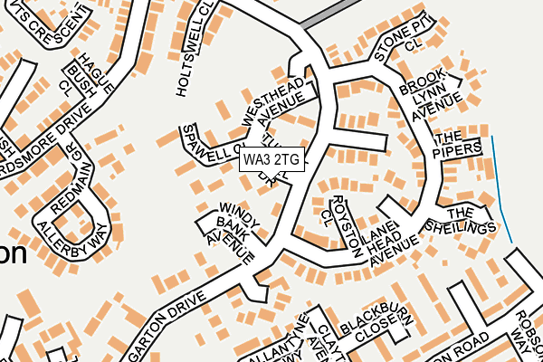 WA3 2TG map - OS OpenMap – Local (Ordnance Survey)