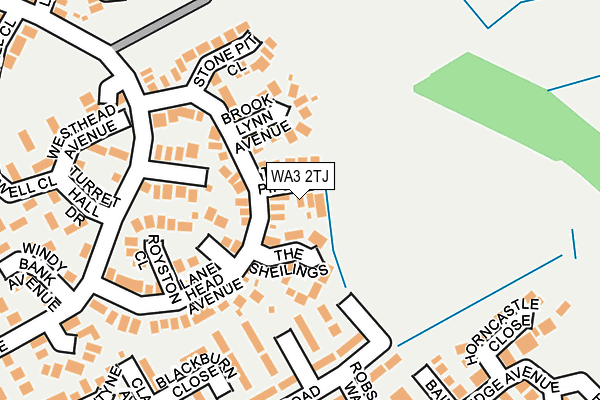 WA3 2TJ map - OS OpenMap – Local (Ordnance Survey)