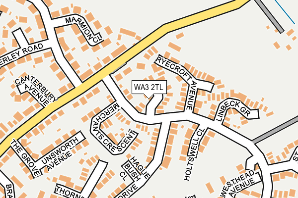 WA3 2TL map - OS OpenMap – Local (Ordnance Survey)