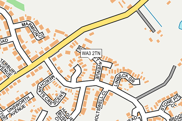 WA3 2TN map - OS OpenMap – Local (Ordnance Survey)