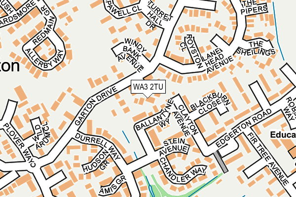 WA3 2TU map - OS OpenMap – Local (Ordnance Survey)