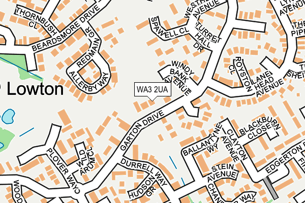 WA3 2UA map - OS OpenMap – Local (Ordnance Survey)