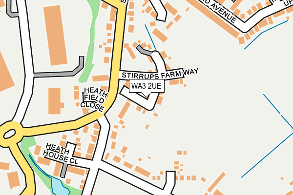 WA3 2UE map - OS OpenMap – Local (Ordnance Survey)