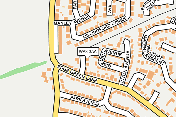 WA3 3AA map - OS OpenMap – Local (Ordnance Survey)