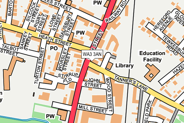 WA3 3AN map - OS OpenMap – Local (Ordnance Survey)