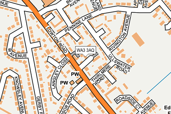 WA3 3AQ map - OS OpenMap – Local (Ordnance Survey)
