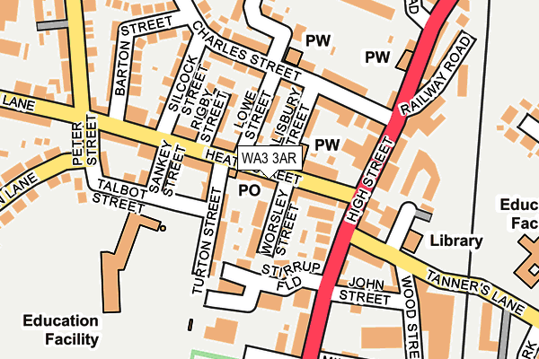 WA3 3AR map - OS OpenMap – Local (Ordnance Survey)