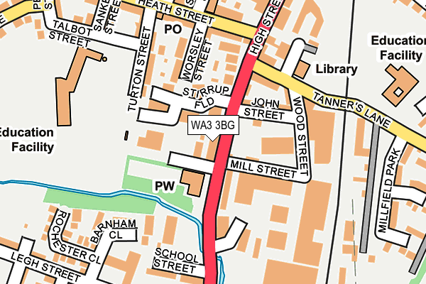 WA3 3BG map - OS OpenMap – Local (Ordnance Survey)