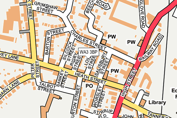 WA3 3BP map - OS OpenMap – Local (Ordnance Survey)